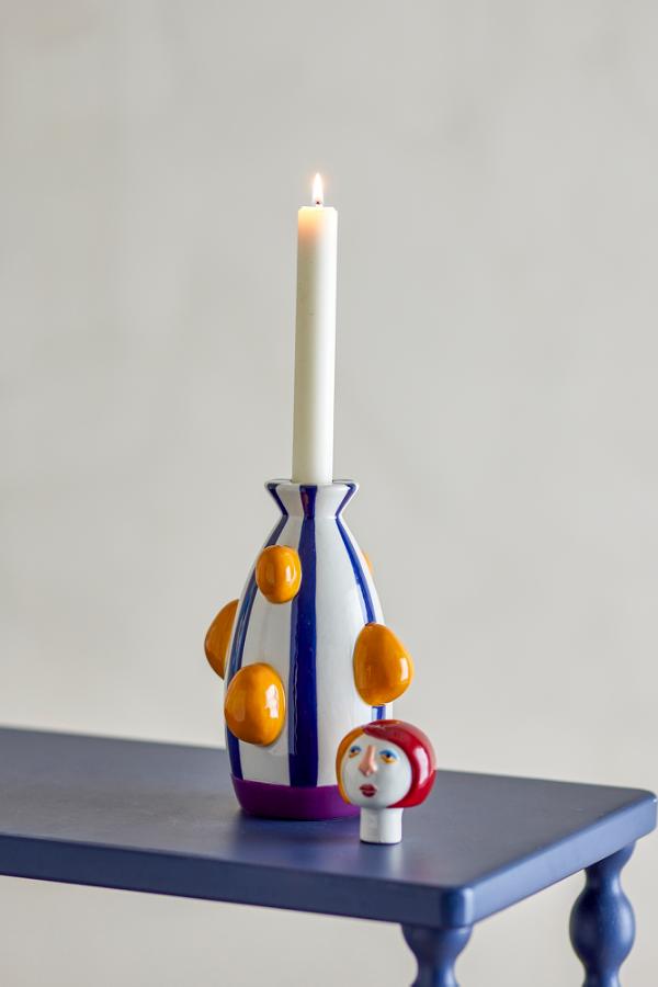 Bloomingville Conneli Candle Holder, Multi, Ceramic