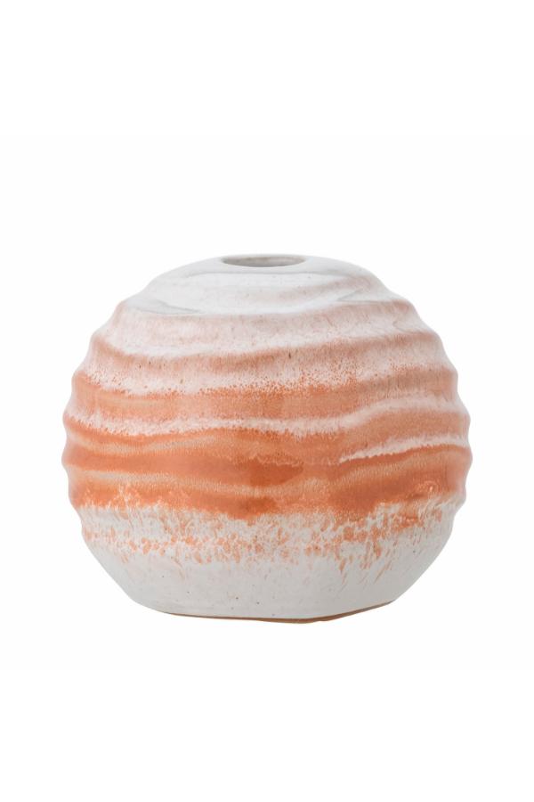 Bloomingville Paula Candle Holder, Orange, Stoneware