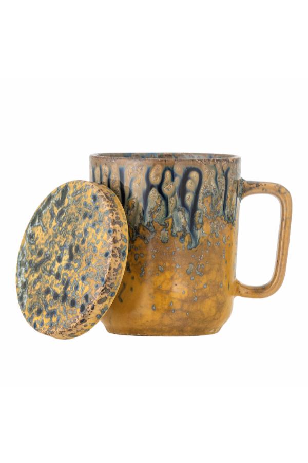 Creative Collection Yuma Mug w/Lid and Strainer, Multi, Stoneware