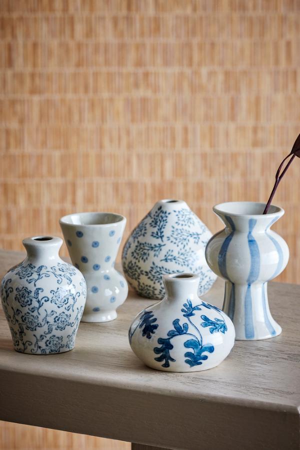 Bloomingville Quinto Vase, Blue, Stoneware