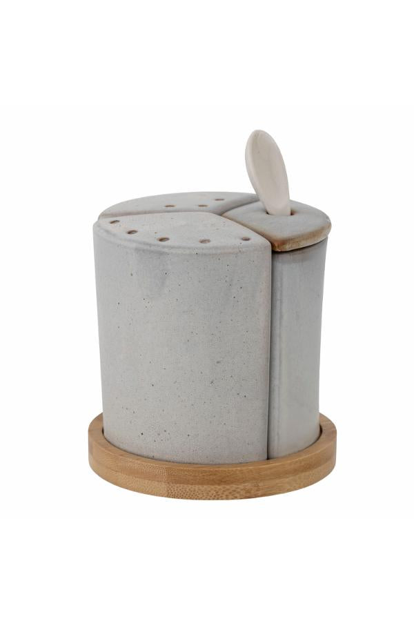 Bloomingville Josefine Salt & Pepper Shaker Set, Grey, Stoneware