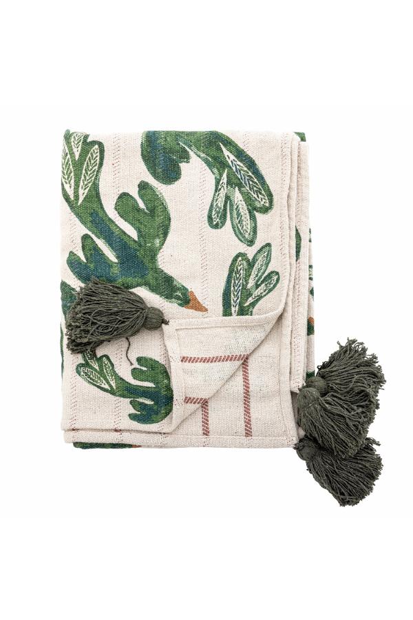 Bloomingville Birdliva Throw, Multi, Recycled Cotton