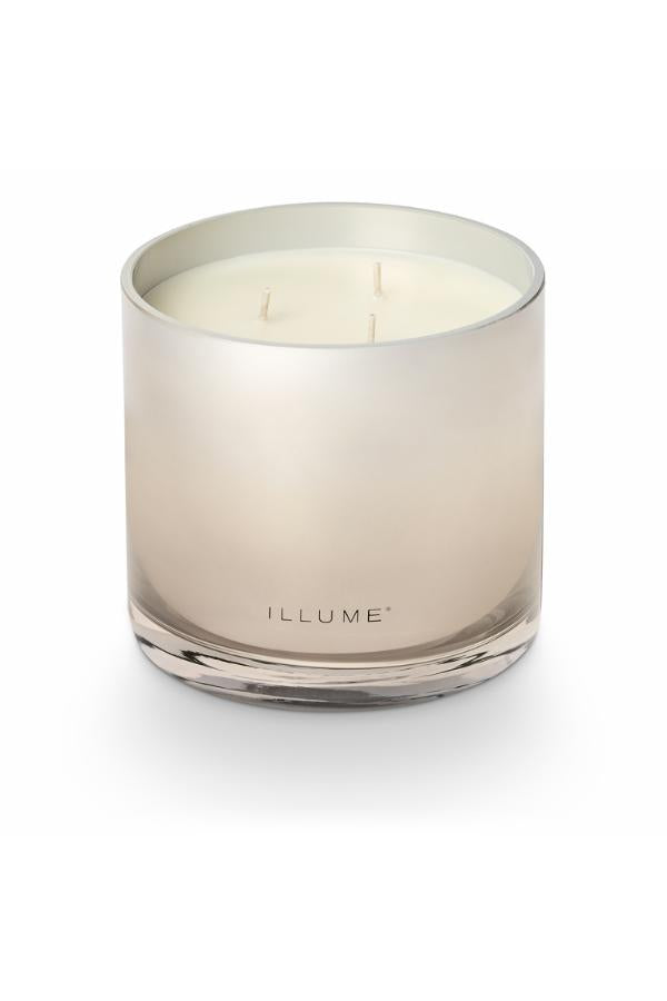 Illume Winter White Statement Glass Candle, White,