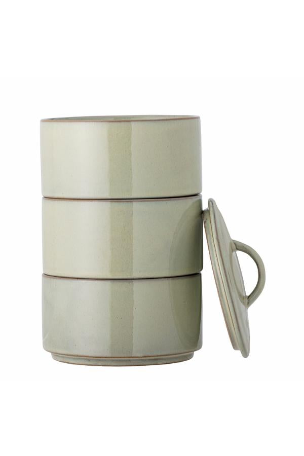 Creative Collection Ebba Jar w/Lid, Green, Stoneware