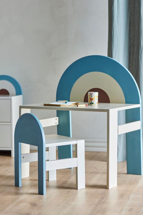 Bloomingville Mini Kiki Table & Chair Set, Multi, FSC®Mix, MDF