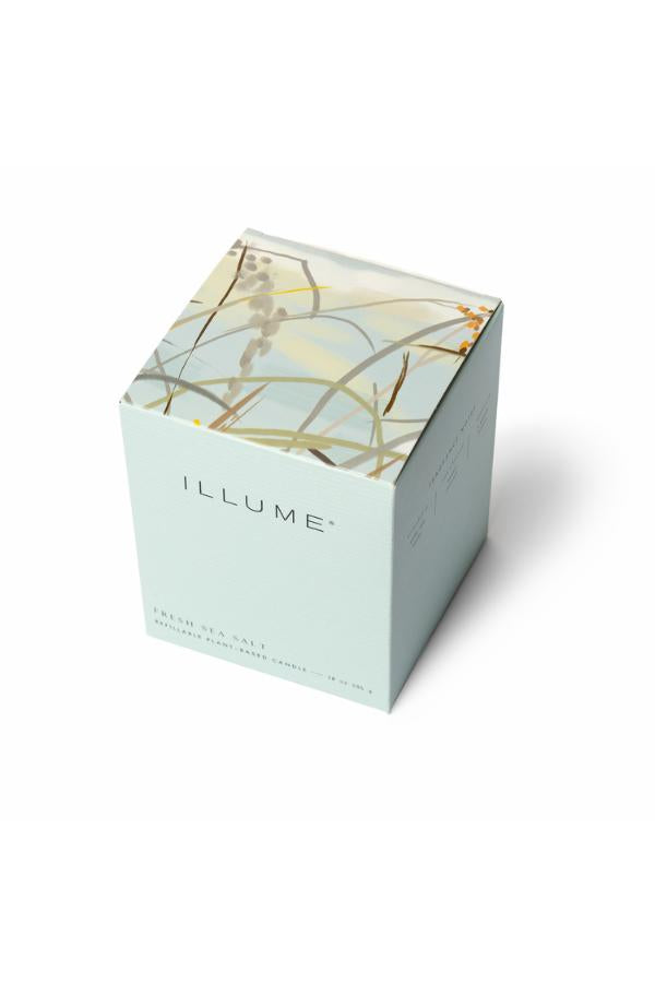 Illume Fresh Sea Salt Box Glass Candle, Green,
