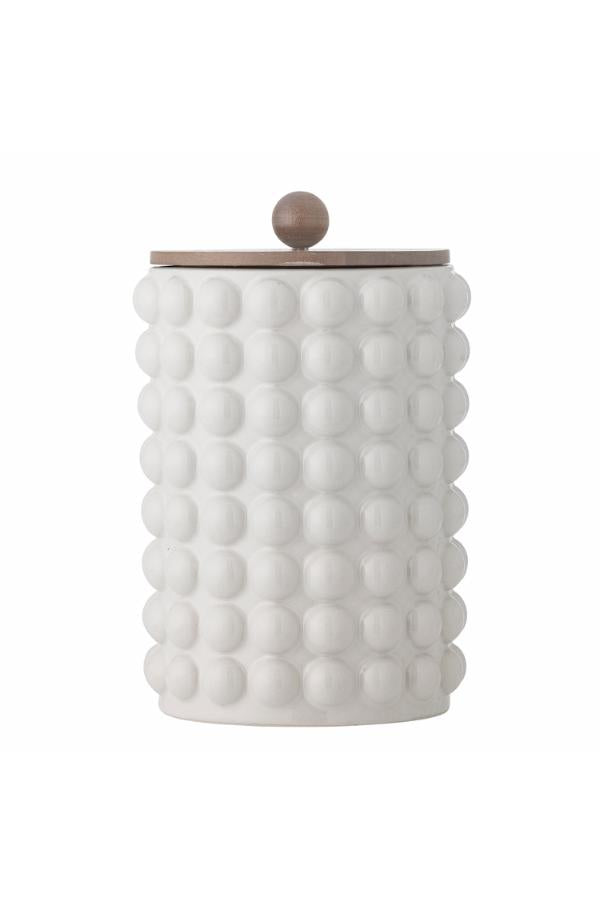 Creative Collection Madge Jar w/Lid, White, Stoneware