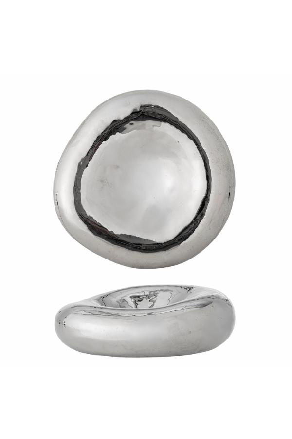 Bloomingville Shine Bowl, Silver, Stoneware