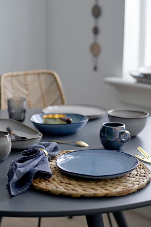 Bloomingville Sandrine Plate Deep, Blue, Stoneware