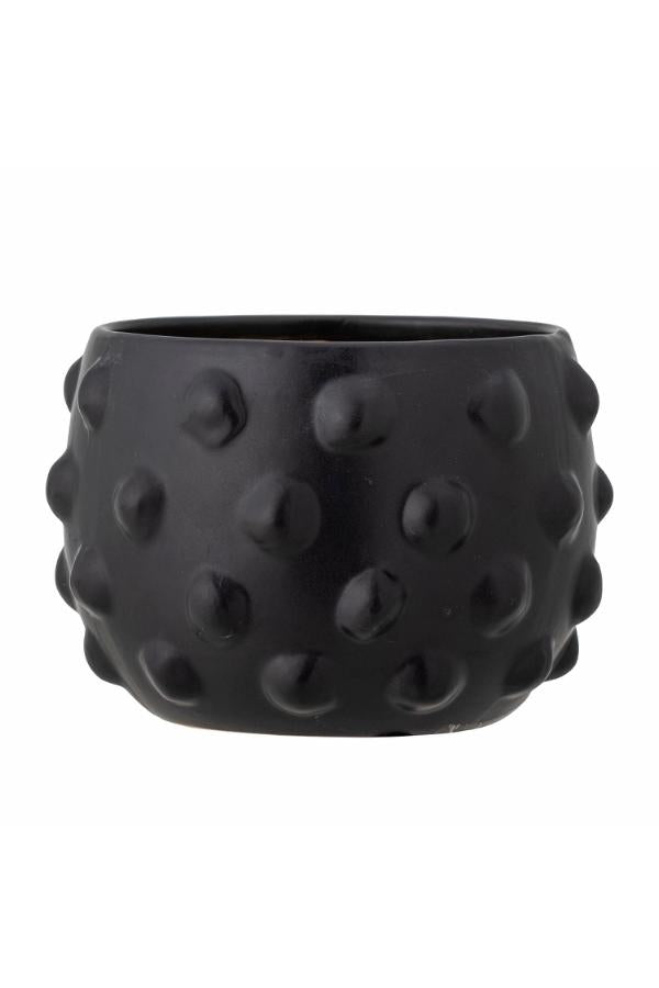 Bloomingville Parvin Deco Flowerpot, Black, Terracotta