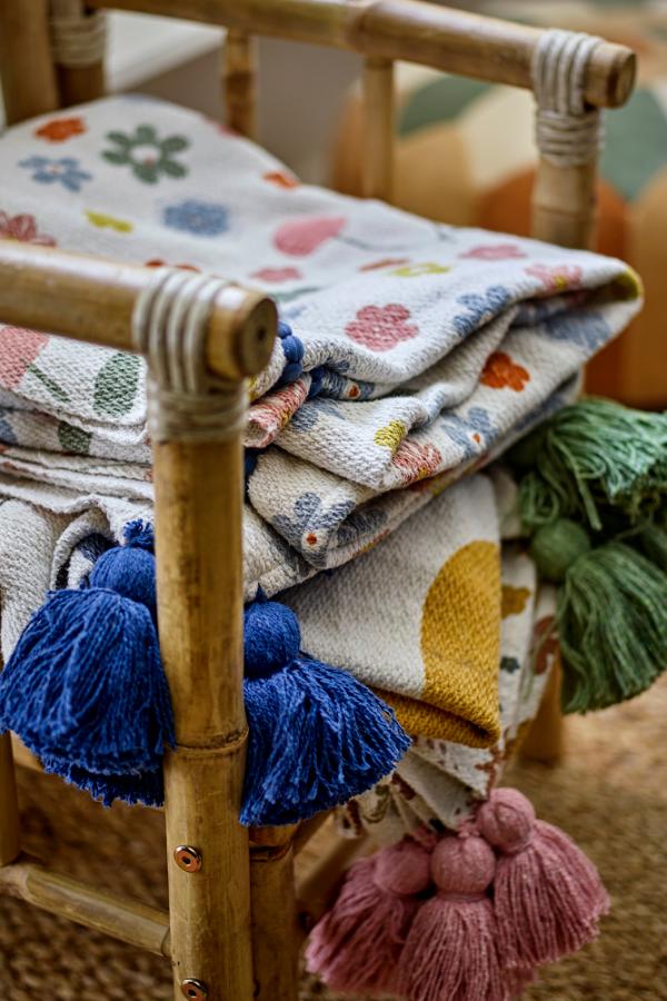 Bloomingville Mini Cherry Throw, Multi, Recycled Cotton