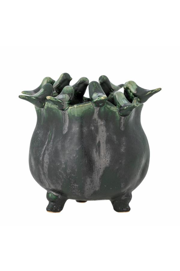 Creative Collection Charlize Flowerpot, Green, Stoneware