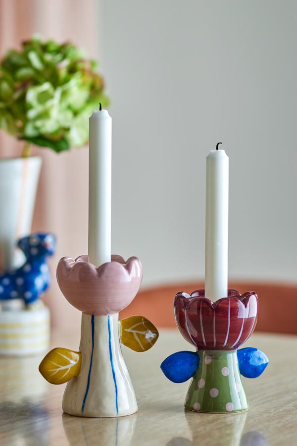 Bloomingville Florita Votive & Candle Holder, Multi, Stoneware