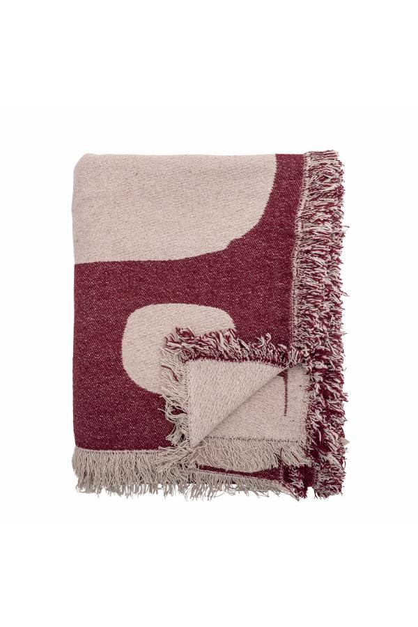 Bloomingville Olica Throw, Red, Recycled Cotton