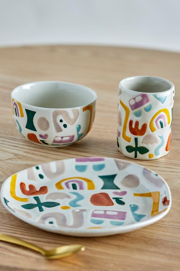 Bloomingville Mini Filur Tableware Set, Multi, Stoneware