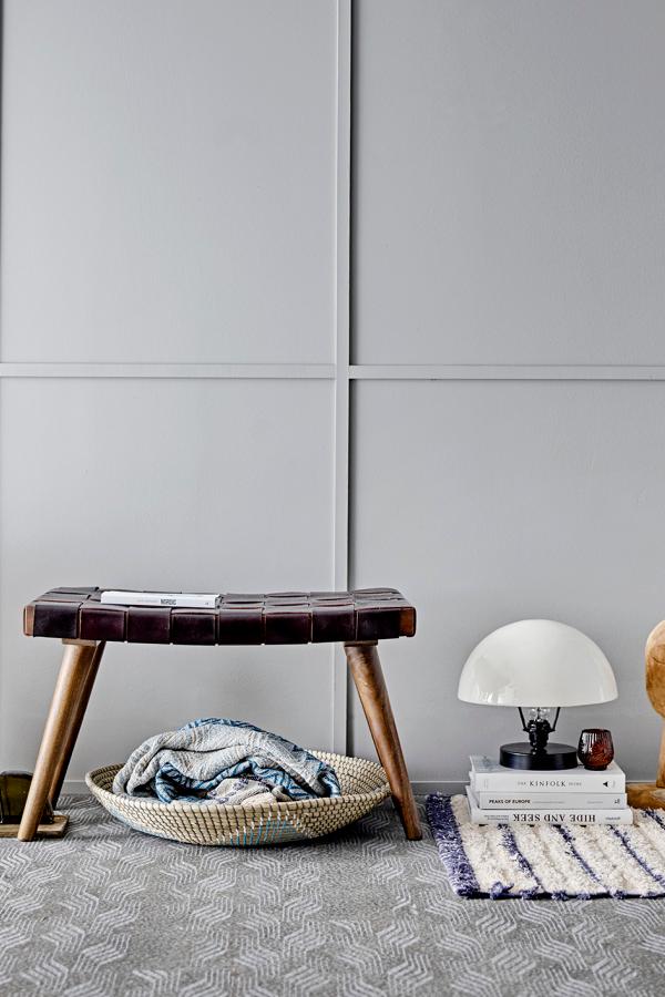 Bloomingville Milas Throw, Blue, Recycled Cotton