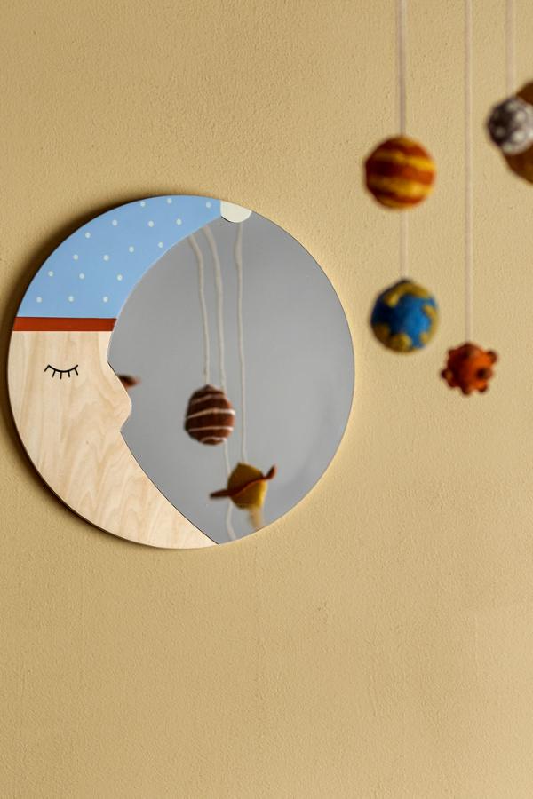 Bloomingville Mini Moony Wall Mirror, Multi, FSC®100% Plywood