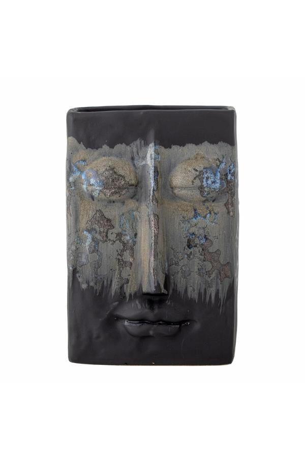 Bloomingville Nasru Vase, Black, Stoneware