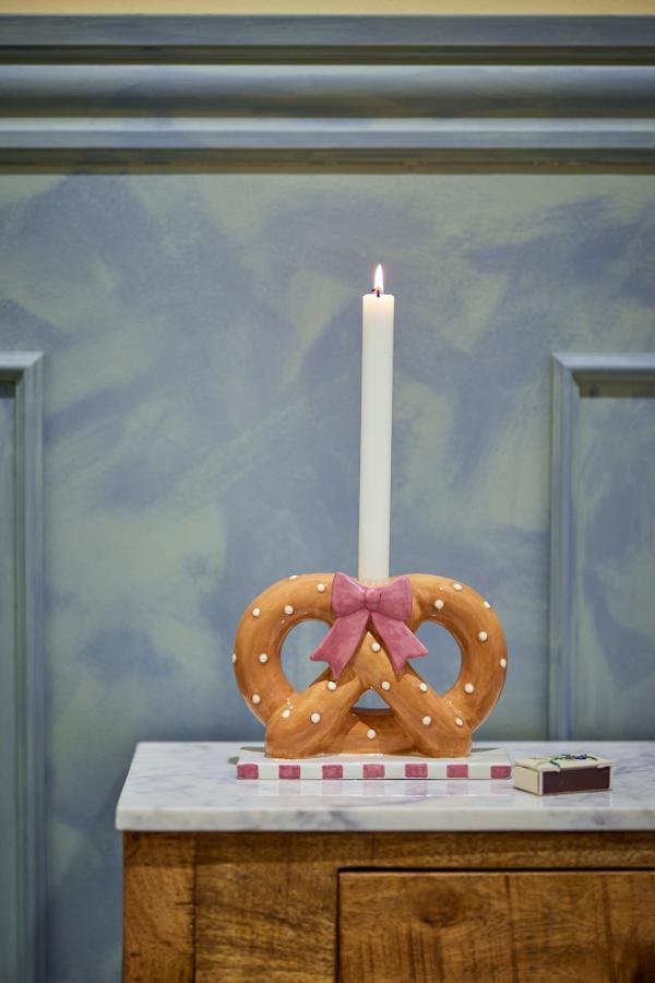 Bloomingville Pretzie Candle Holder, Brown, Ceramic