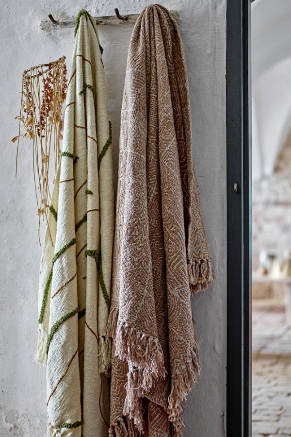 Bloomingville Bresso Throw, Brown, Recycled Cotton