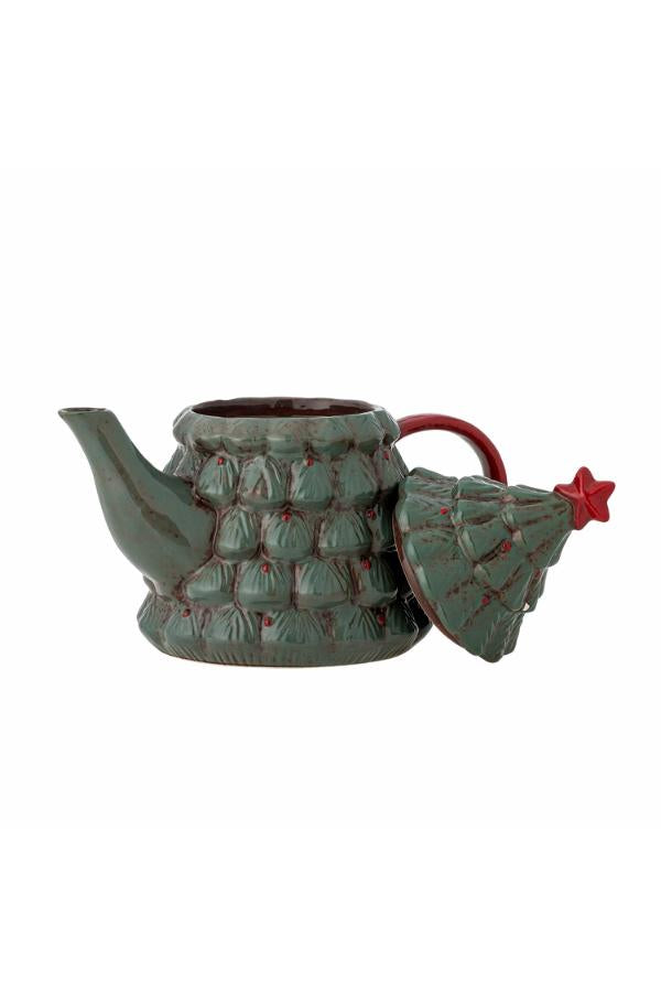 Bloomingville Elvion Teapot w/Teastrainer, Green, Stoneware