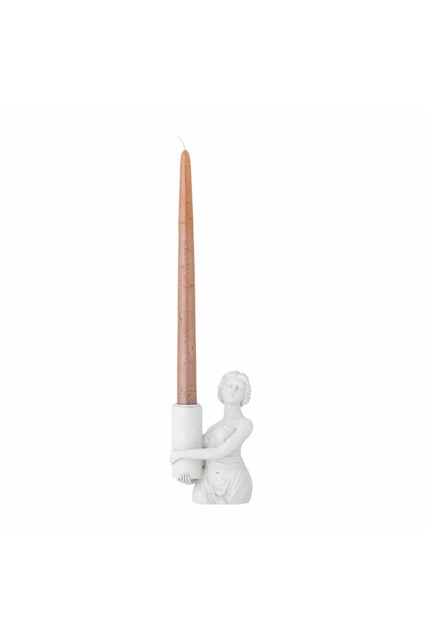 Creative Collection Medea Candle Holder, White, Polyresin