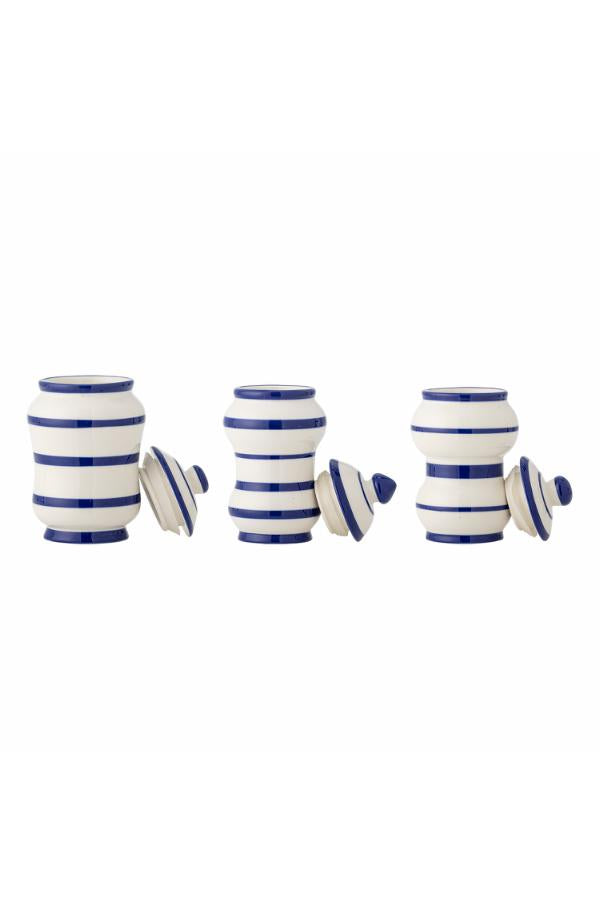 Bloomingville Maynard Jar w/Lid, Blue, Stoneware