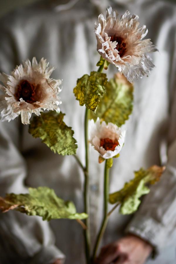 Bloomingville Chrysantemum Stem, White, Artificial Flowers