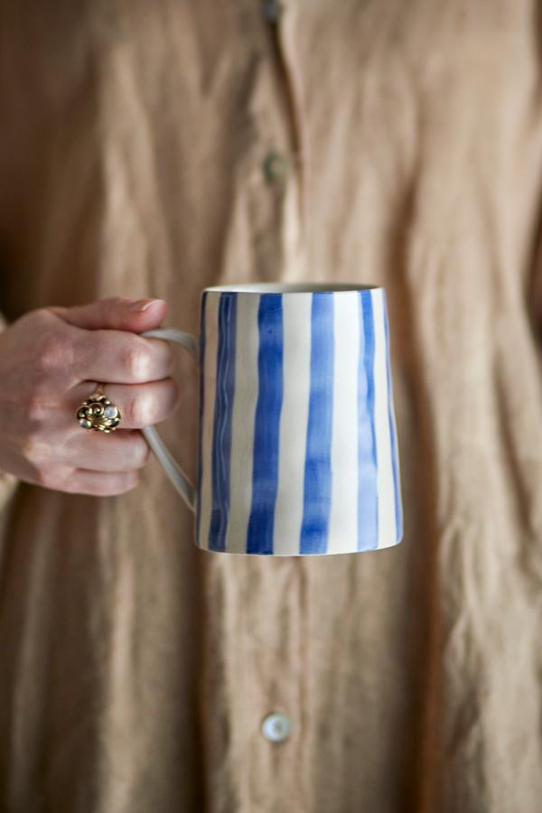 Creative Collection Begonia Mug, Blue, Stoneware