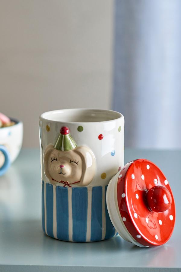 Bloomingville Mini Party Jar w/Lid, Multi, Stoneware