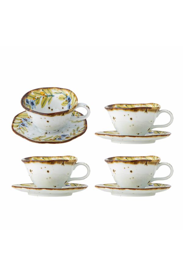 Creative Collection Savina Cup w/Saucer, Multi, Stoneware