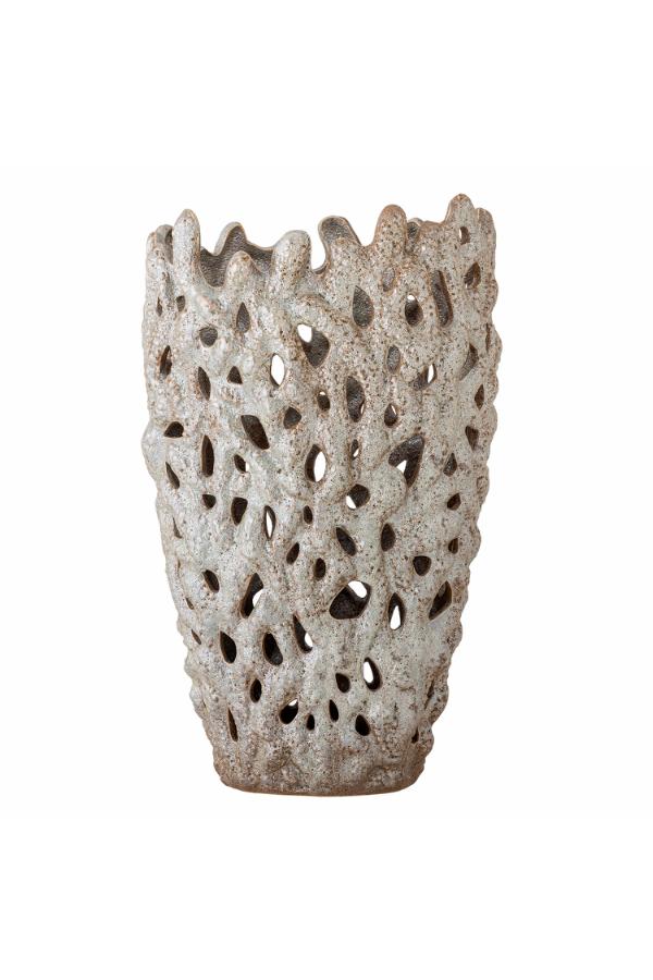 Bloomingville Eunice Deco Vase, White, Stoneware