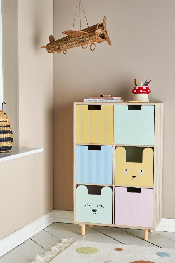 Bloomingville Mini Calle Bookcase w/Drawers, Multi, Paulownia