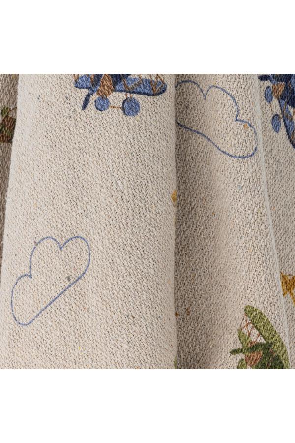 Bloomingville Mini Plane Throw, Nature, Recycled Cotton