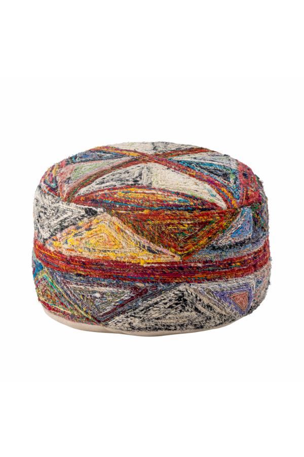 Creative Collection Torano Pouf, Multi, Cotton