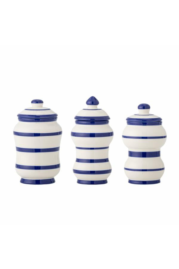 Bloomingville Maynard Jar w/Lid, Blue, Stoneware