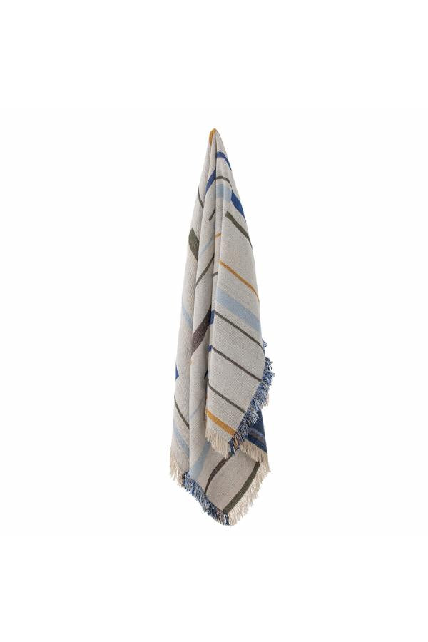 Bloomingville Toscana Throw, Blue, Recycled Cotton