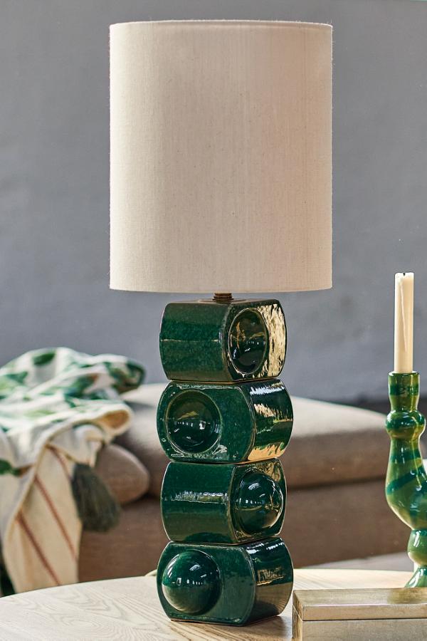 Bloomingville Brady Table lamp, Green, Stoneware