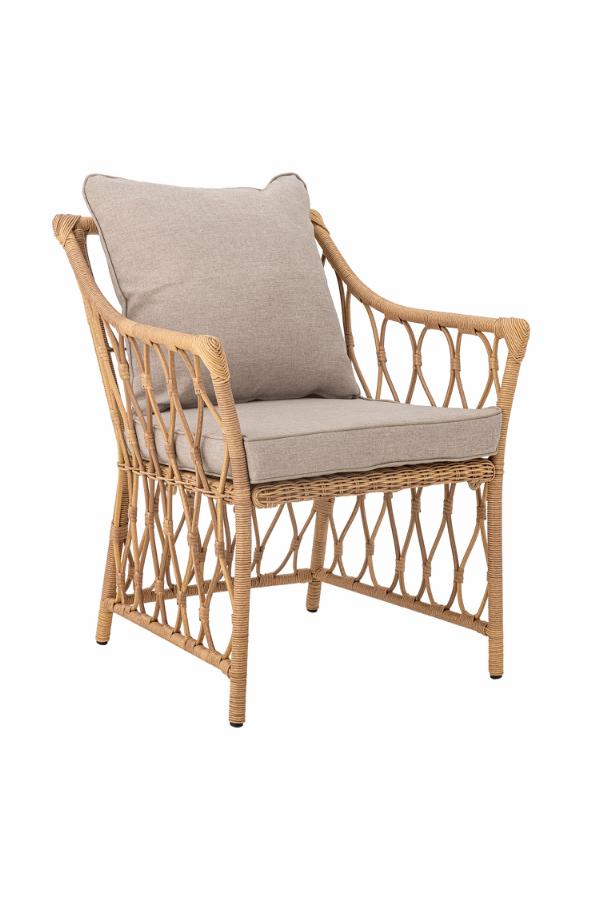 Bloomingville Belluce Lounge Chair with Stool, Nature, Polyrattan