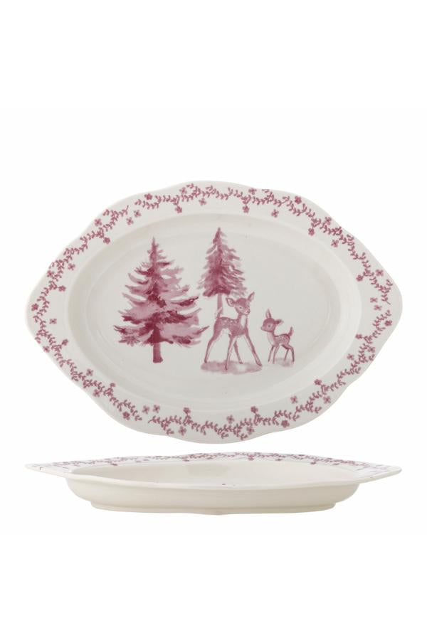 Bloomingville Wonderland Serving Plate, Rose, Stoneware