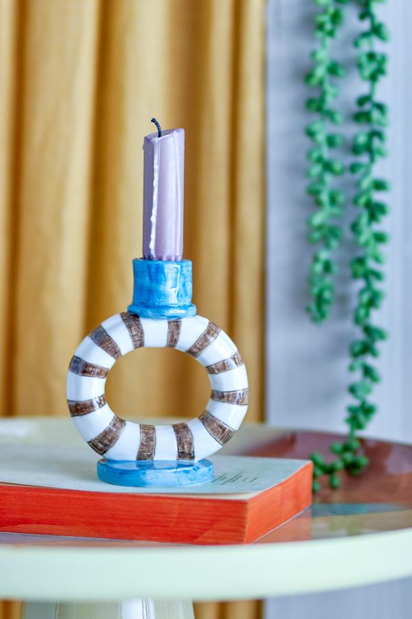 Bloomingville Tacana Candle Holder, Multi, Stoneware