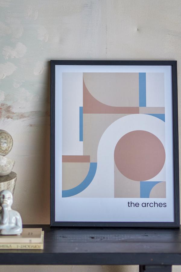 Bloomingville Arches Illustration w/ Frame, Multi, Pine