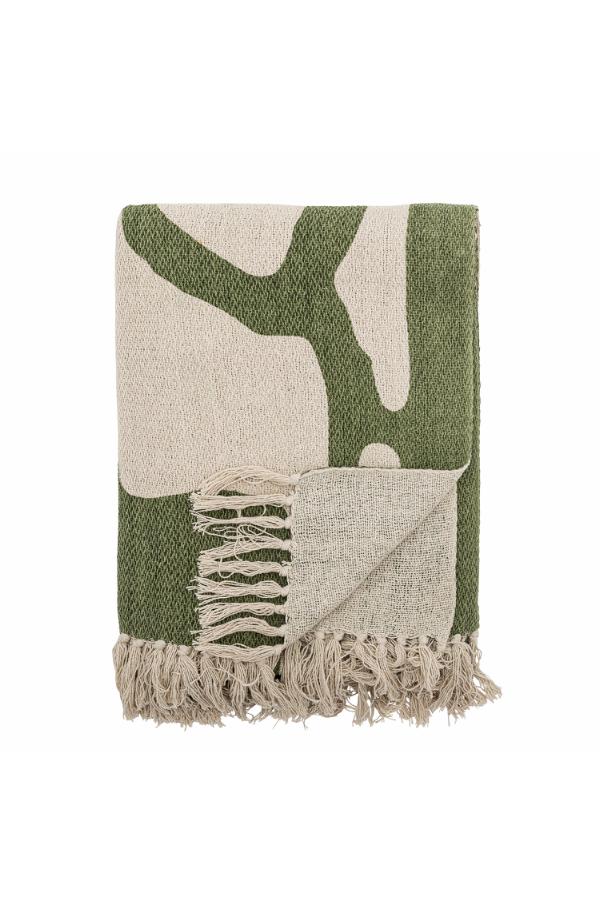 Bloomingville Dalmine Throw, Green, Recycled Cotton
