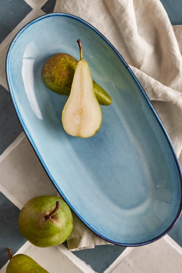 Bloomingville Sandrine Serving Plate, Blue, Stoneware