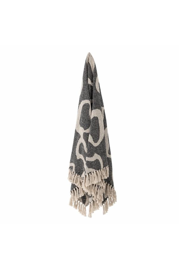 Bloomingville Salobre Throw, Black, Recycled Cotton