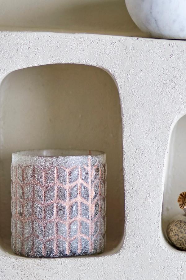 Bloomingville Esther Votive, Rose, Recycled Glass