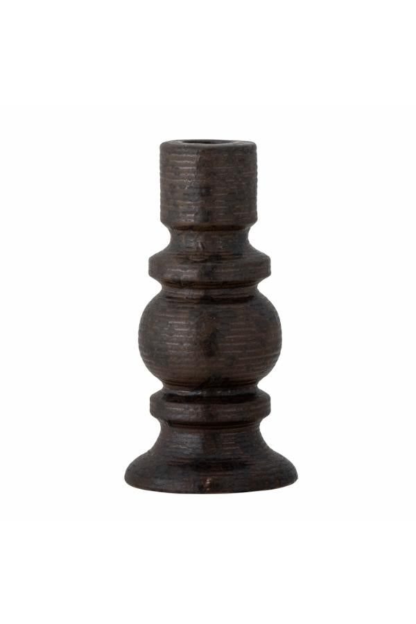 Bloomingville Hui Candle Holder, Black, Stoneware