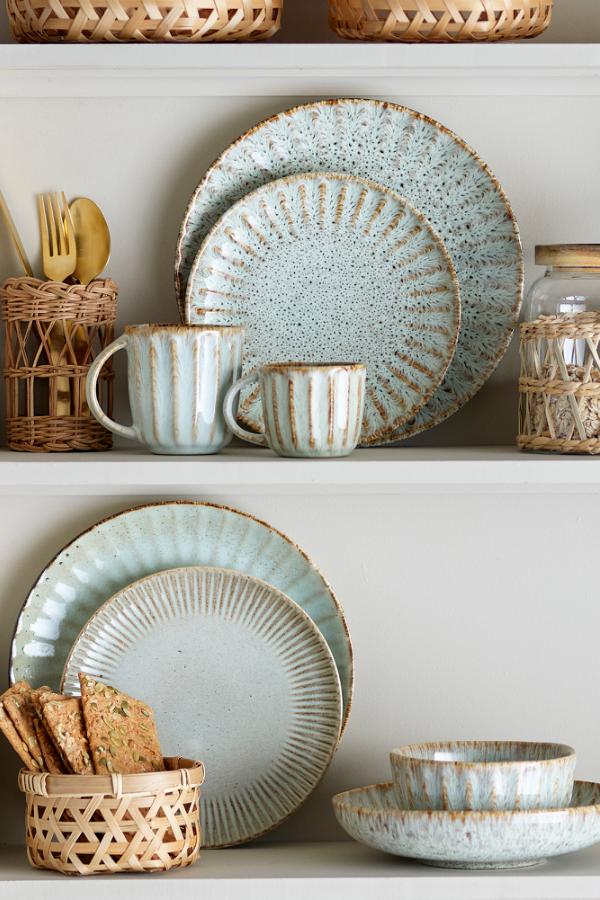 Creative Collection Fleur Dinnerware Set, Nature, Stoneware