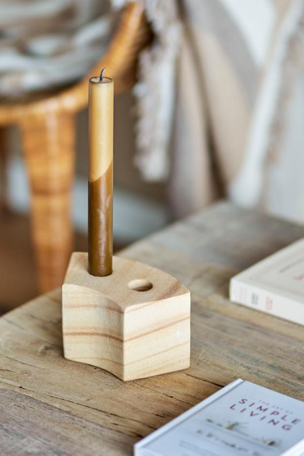 Bloomingville Florida Candle Holder, Nature, Sandstone