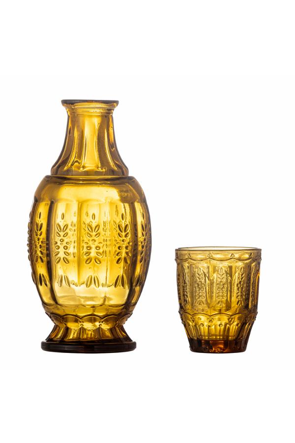 Creative Collection Theon Decanter & Glass, Yellow, Glass
